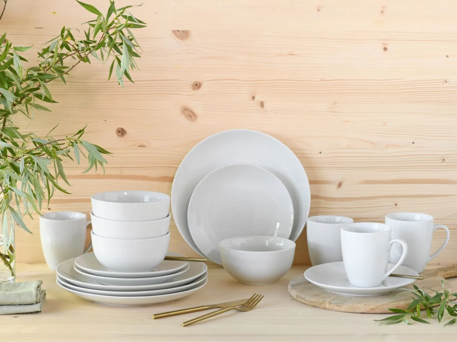 Creatable Geschirrset|Luna Color Line - Kombiservice 16-tlg, Luna - Kombiservice 16-tlg - Weiss