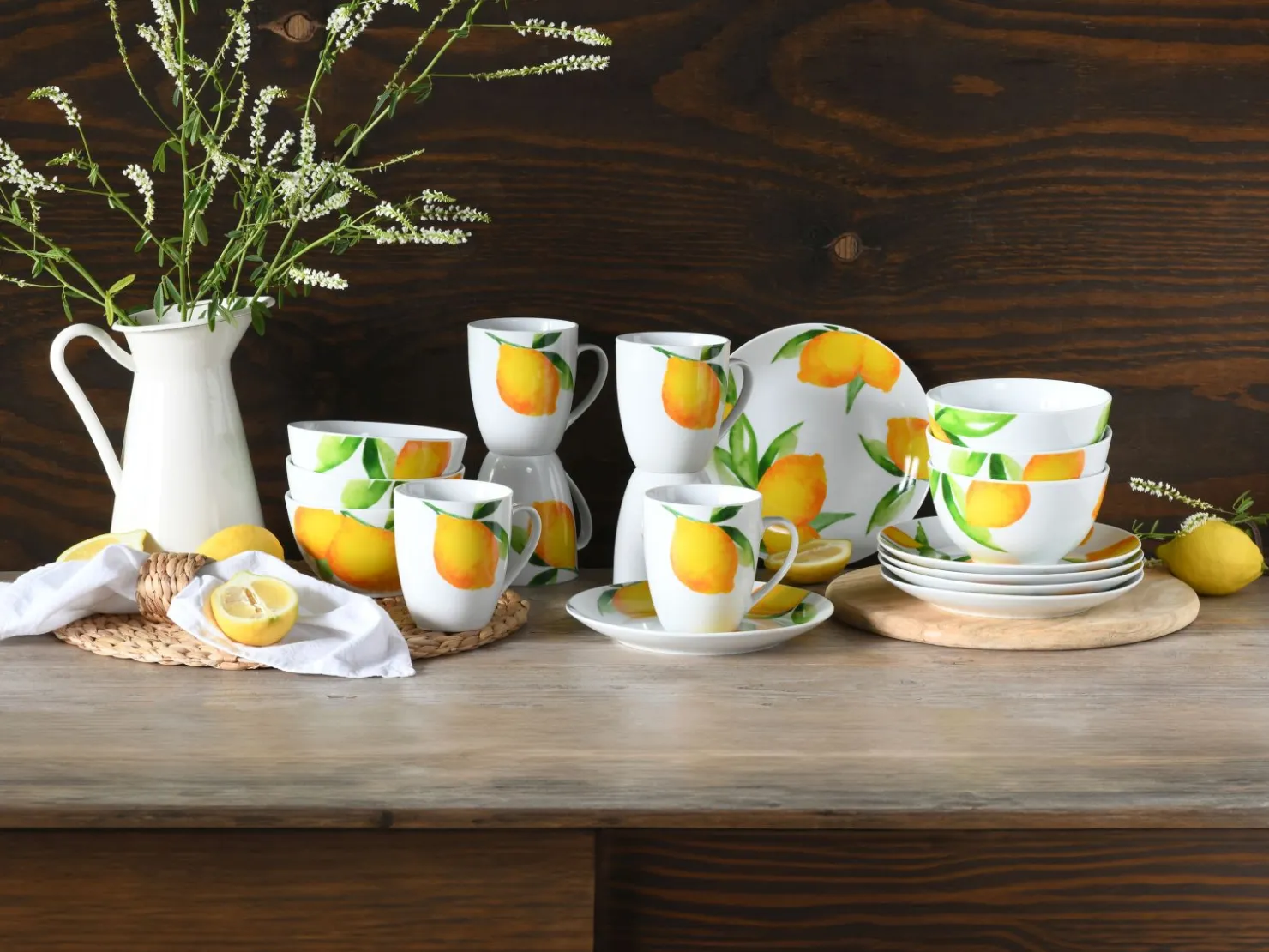 Creatable Geschirrset|Luna - Frühstücksset 18-tlg - Limoncello