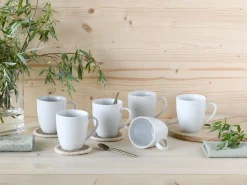 Creatable Becher & Tassen|Geschirrset|Luna - Kaffeebecher 6-tlg - Weiss
