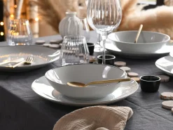Creatable Geschirrset|Luna - Tellerset 18-tlg, Luna Black Line - Tellerset 18-tlg - Weiss