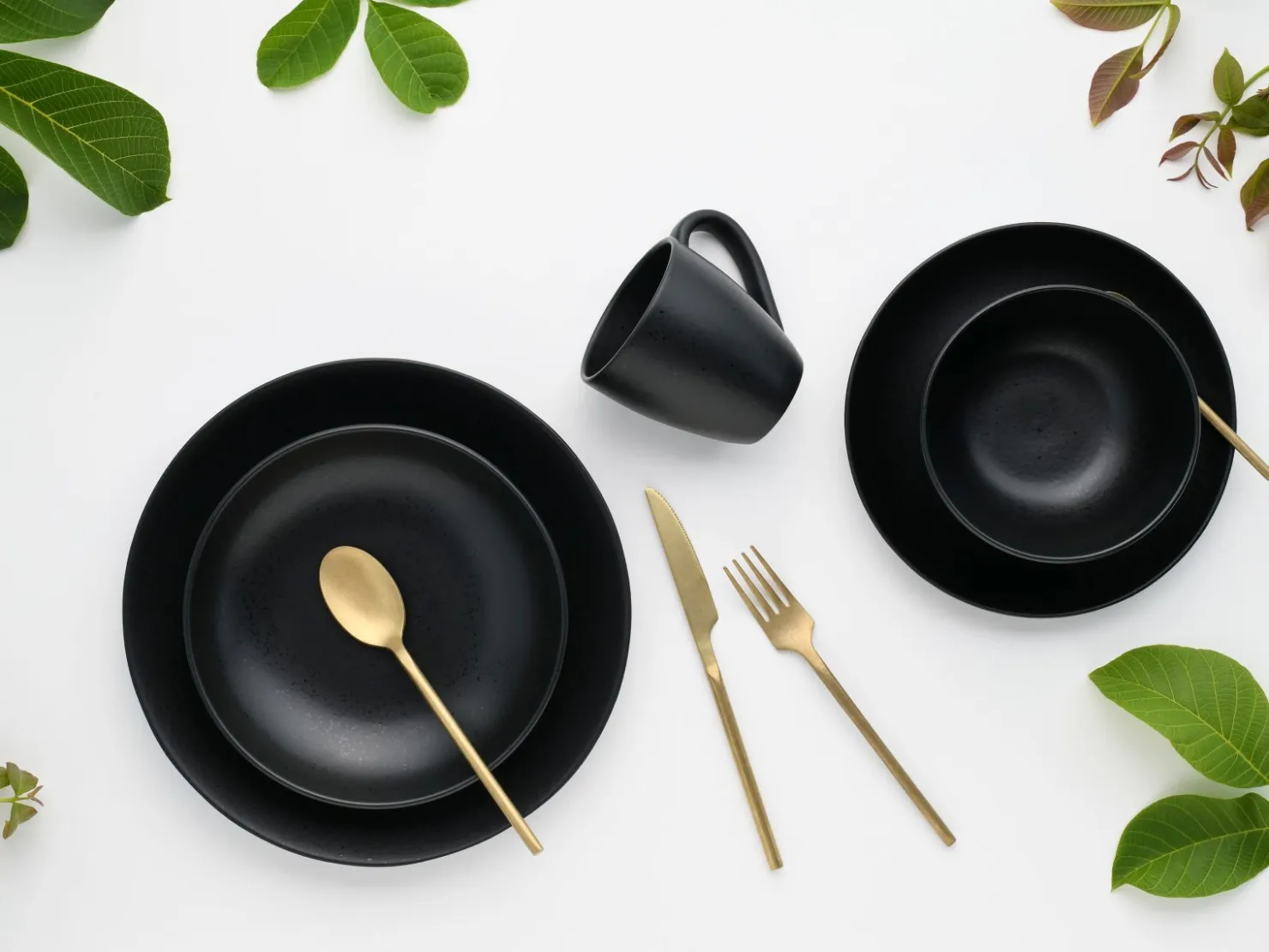 Creatable Geschirrset|Magic Black - Kombiset 20-tlg - Schwarz