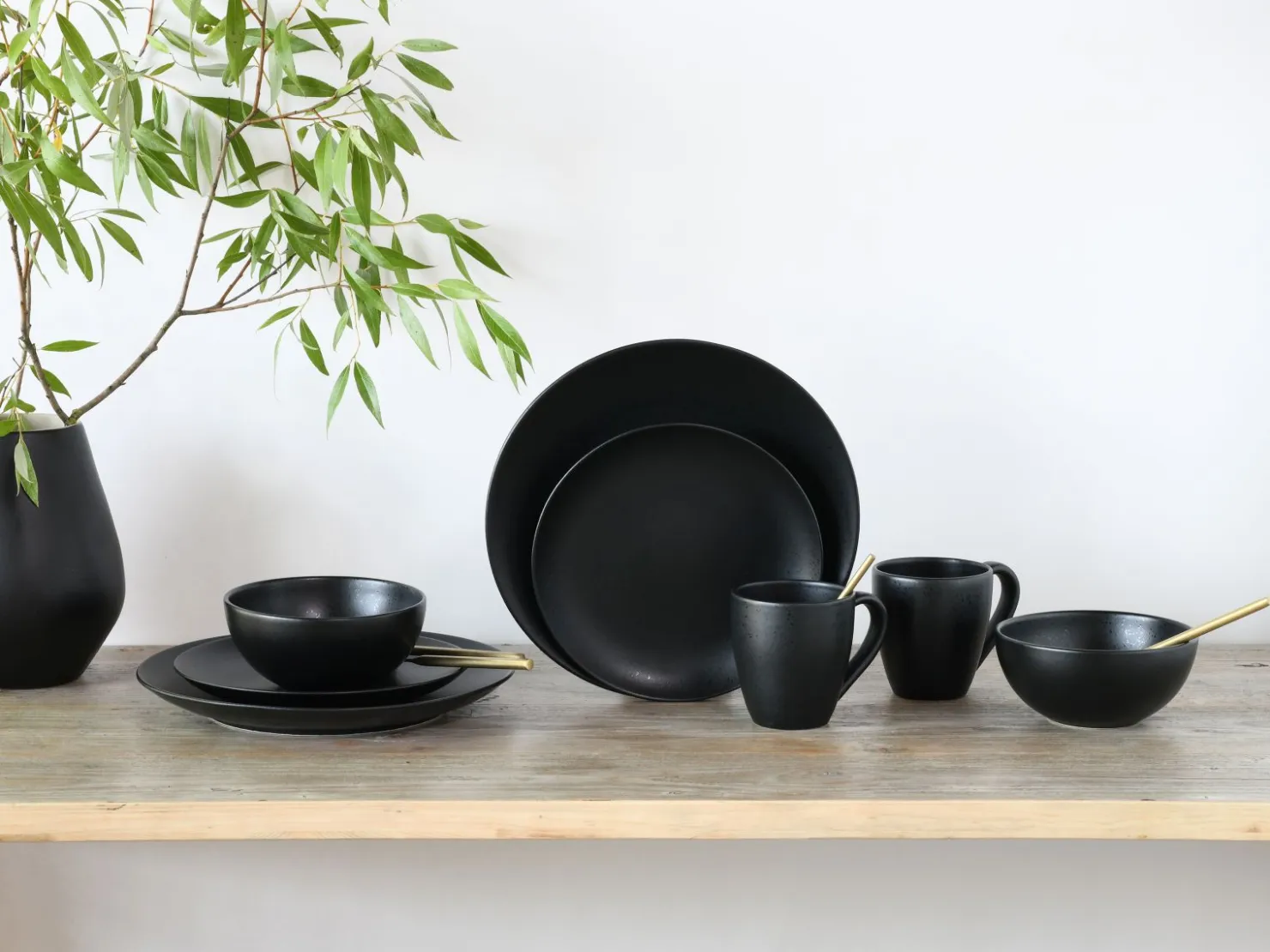 Creatable Geschirrset|Magic Black - Kombiset 8-tlg - Schwarz