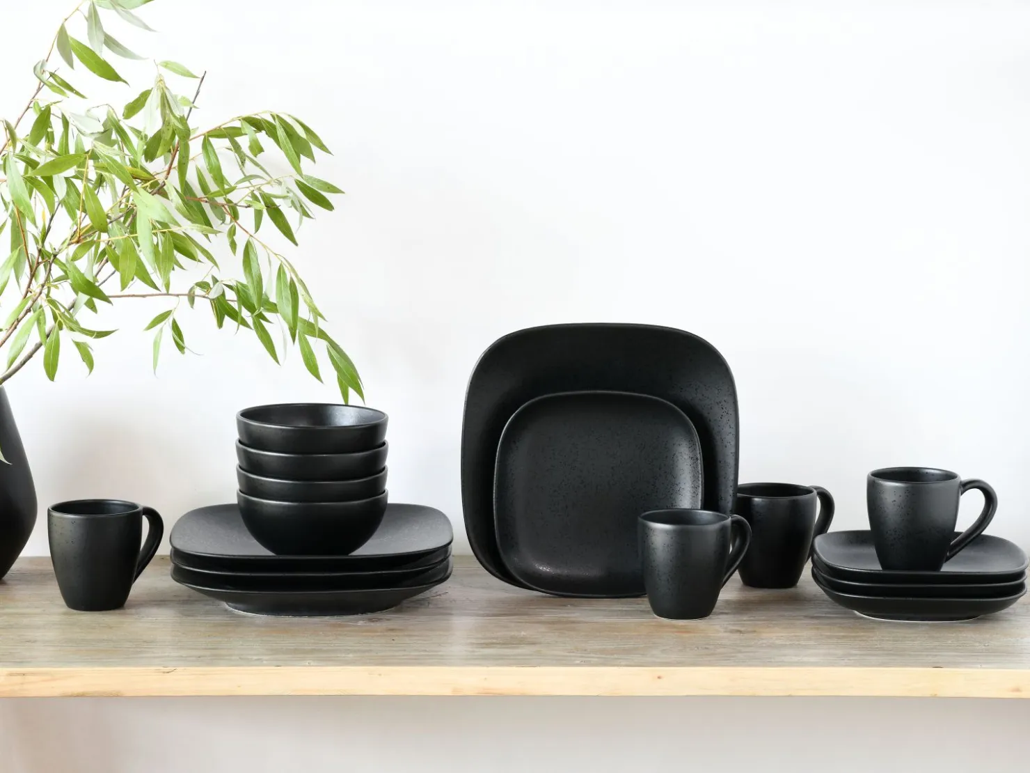 Creatable Geschirrset|Magic Black Square - Kombiset 16-tlg - Schwarz