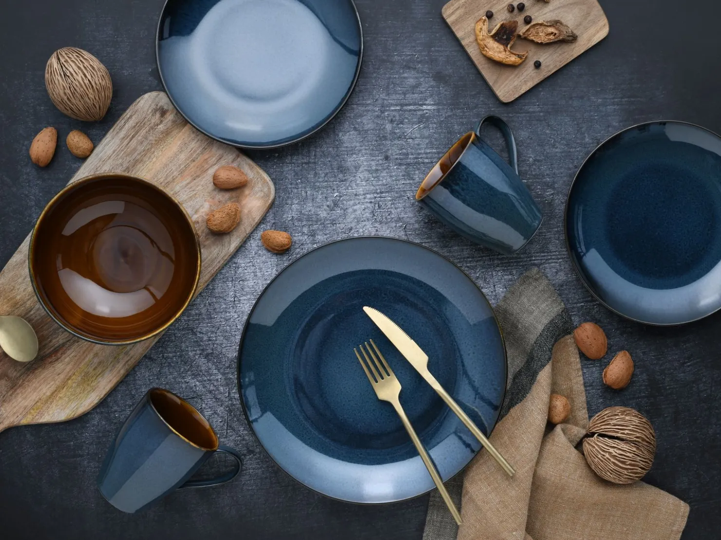 Creatable Geschirrset|Mallorca - Kombiservice 16-tlg - Blau