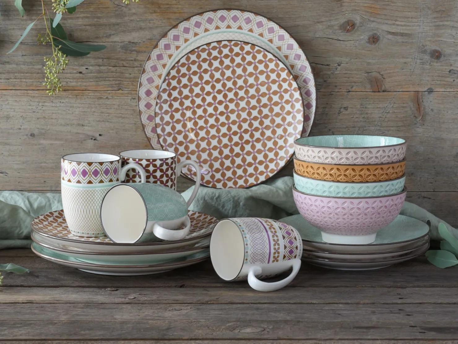 Creatable Geschirrset|Mandala - Kombiservice 16-tlg - bunt