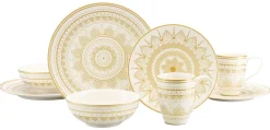 Creatable Geschirrset|Mandala - Kombiservice 8-tlg - Gold-Schwarz