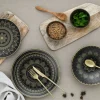 Creatable Geschirrset|Mandala - Tellerset 12-tlg - Gold-Schwarz