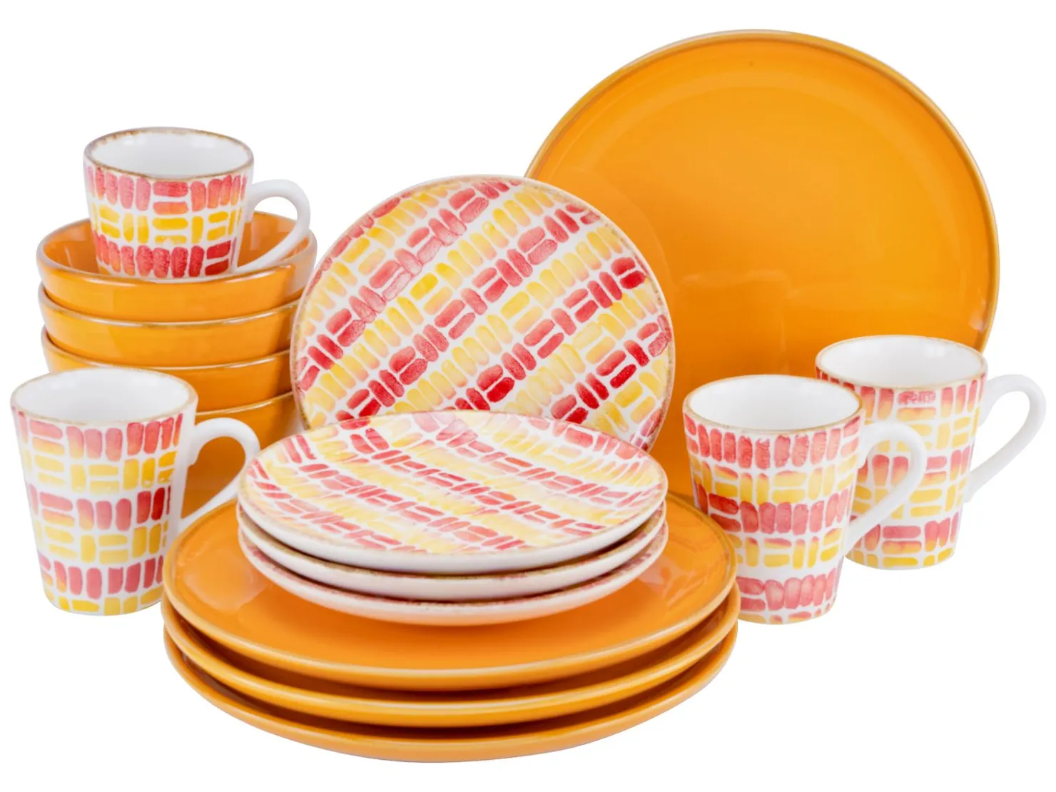Creatable Geschirrset|Marbella - Kombiservice 16-tlg - Orange