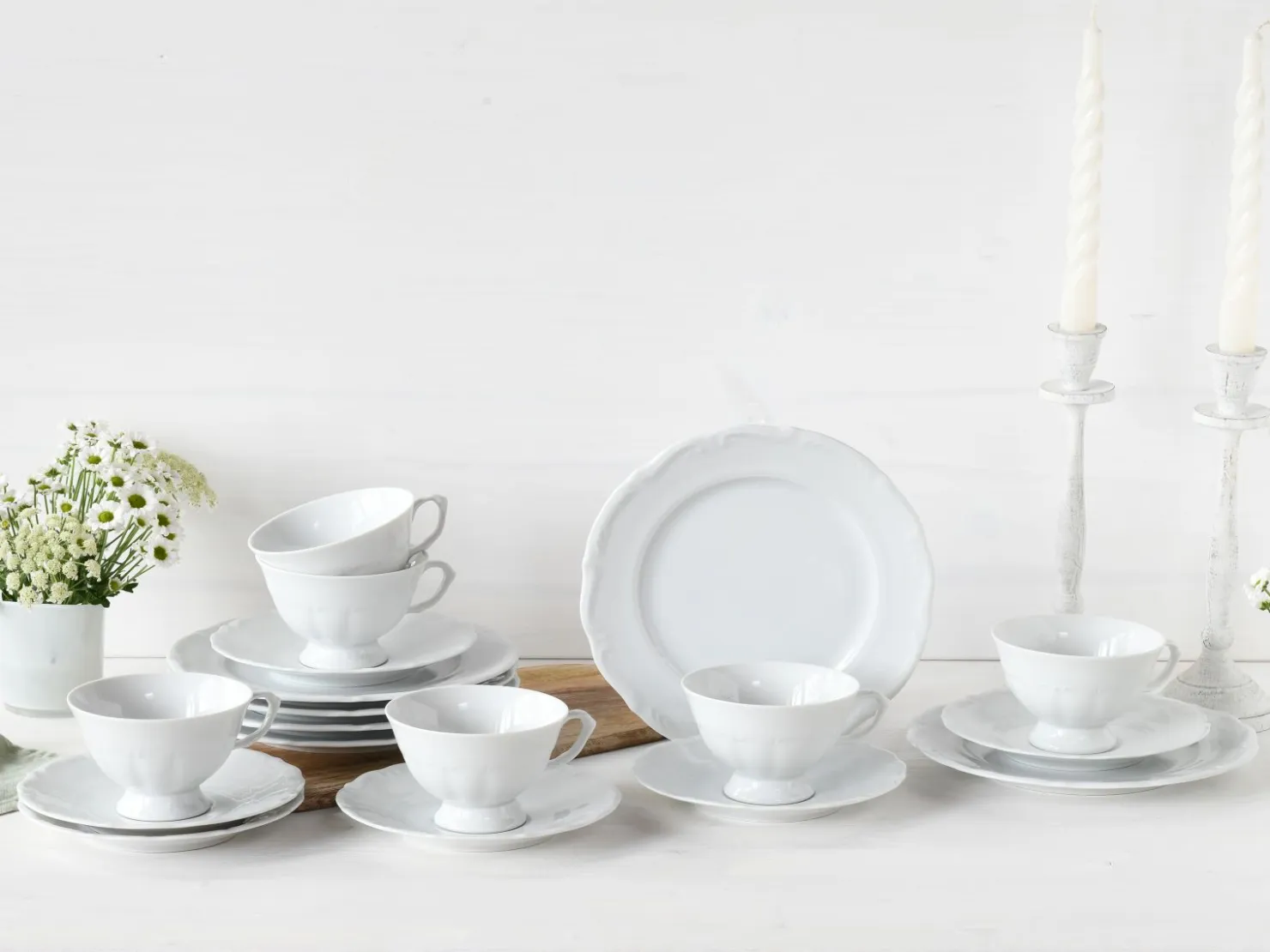 Creatable Geschirrset|Maria Theresia - Kaffeeservice 18 tlg - Weiss