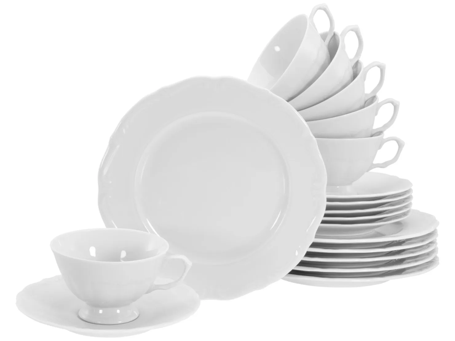 Creatable Geschirrset|Maria Theresia - Kaffeeservice 18 tlg - Weiss