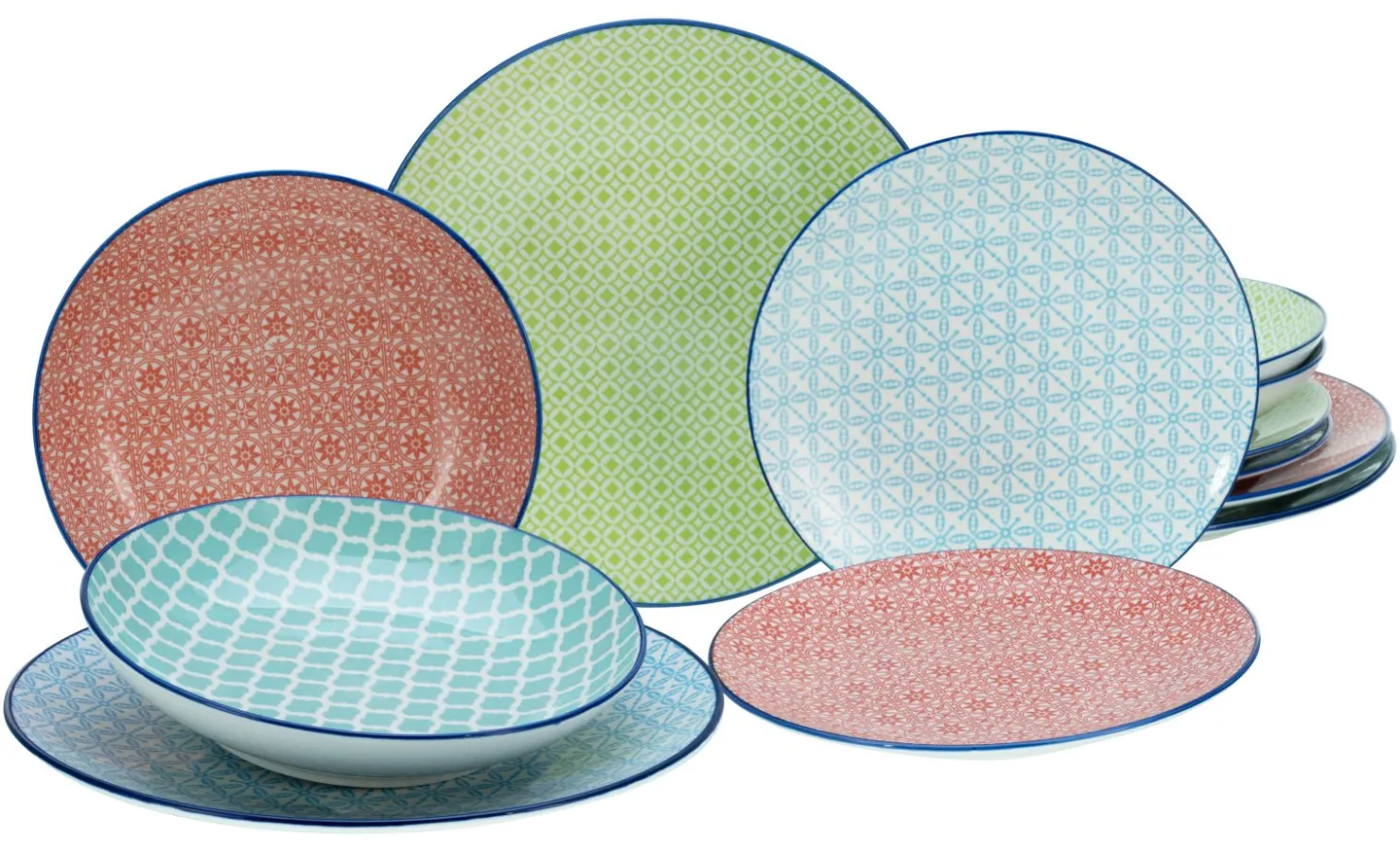 Creatable Teller|Mediterran - Tellerset 12-tlg - Bunt