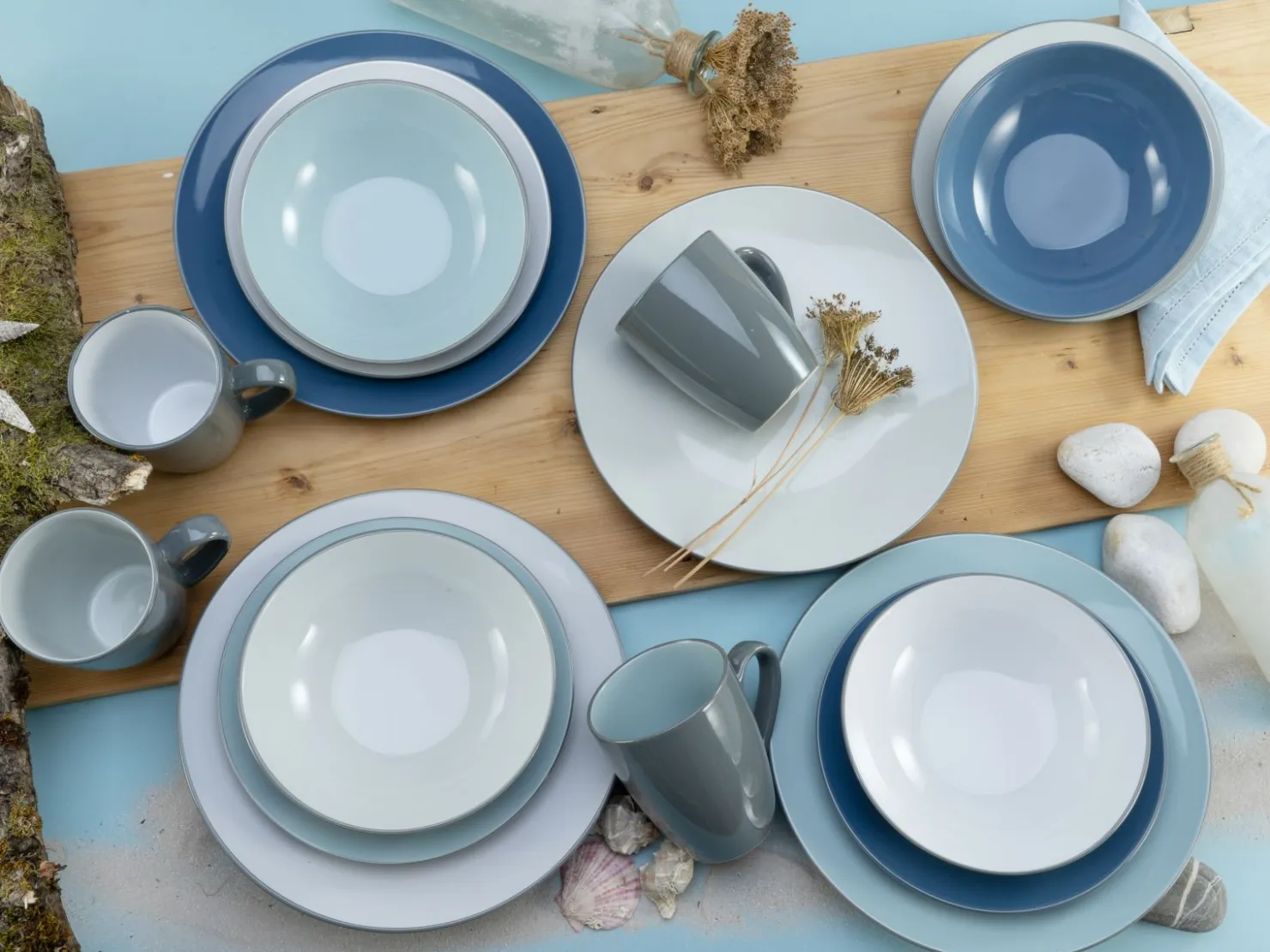 Creatable Geschirrset|Meeresbrise - Kombiservice 16-tlg - Bunt