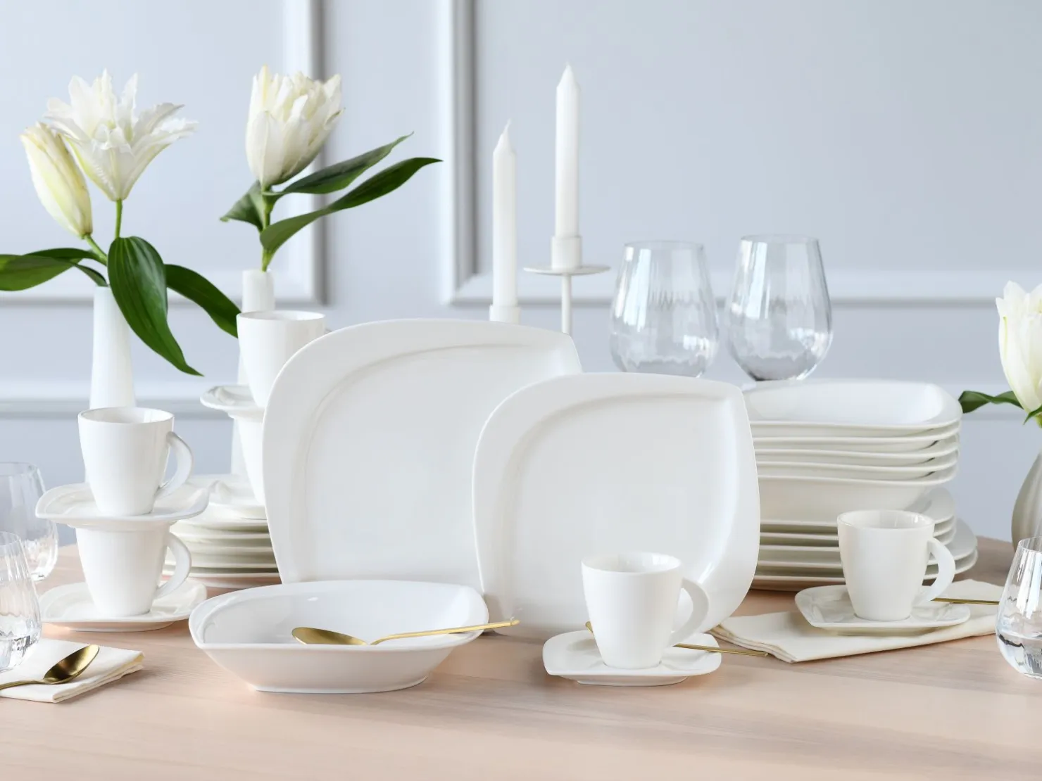 Creatable Geschirrset|Melbourne - Kombiservice 30-tlg - Creme