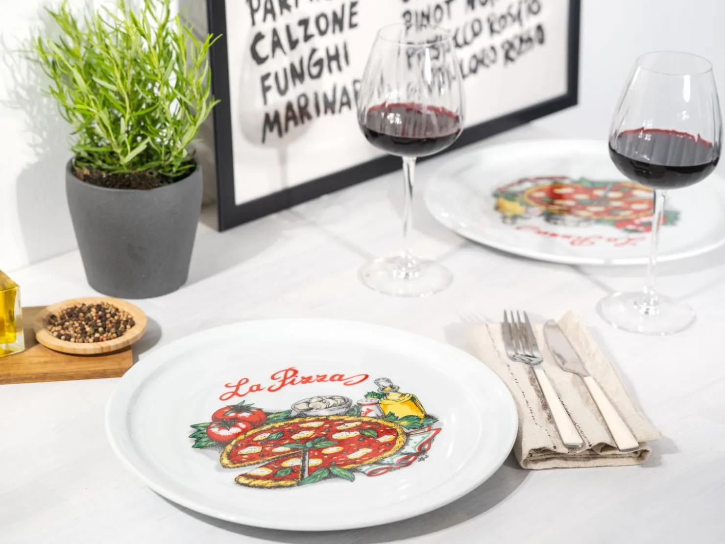 Creatable Geschirrset|Teller|Milano - Pizzateller 4-tlg - Pizzabäcker