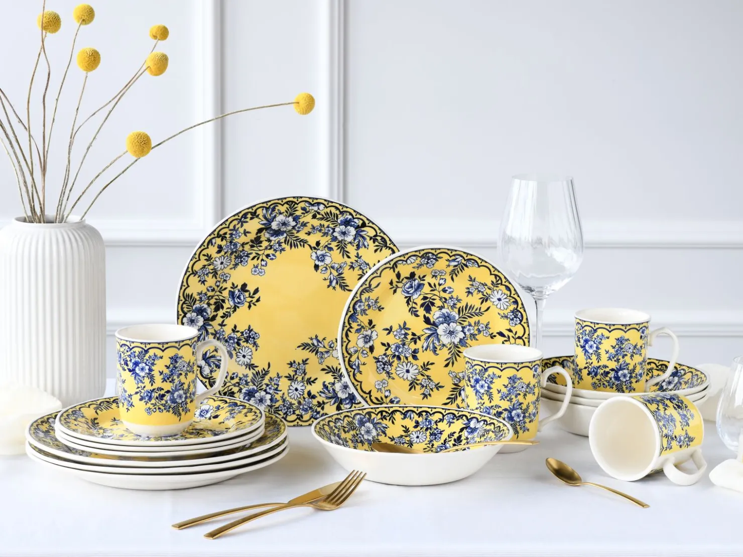 Creatable Geschirrset|Ming Flower - Kombiservice 16-tlg - Gelb