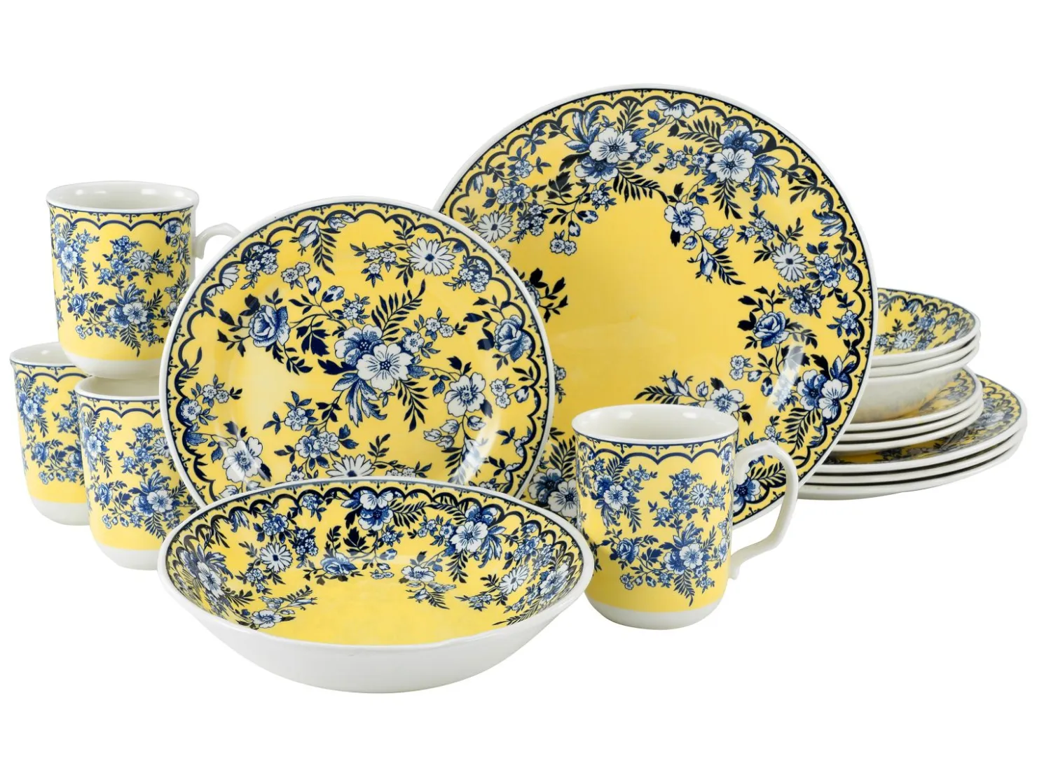 Creatable Geschirrset|Ming Flower - Kombiservice 16-tlg - Gelb
