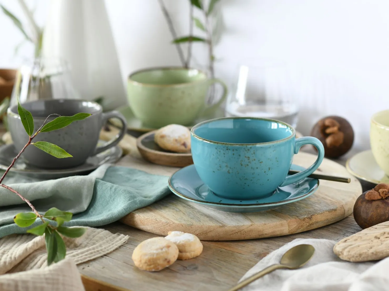 Creatable Becher & Tassen|Geschirrset|Nature Collection - Cappuccinotassen 8-tlg - bunt