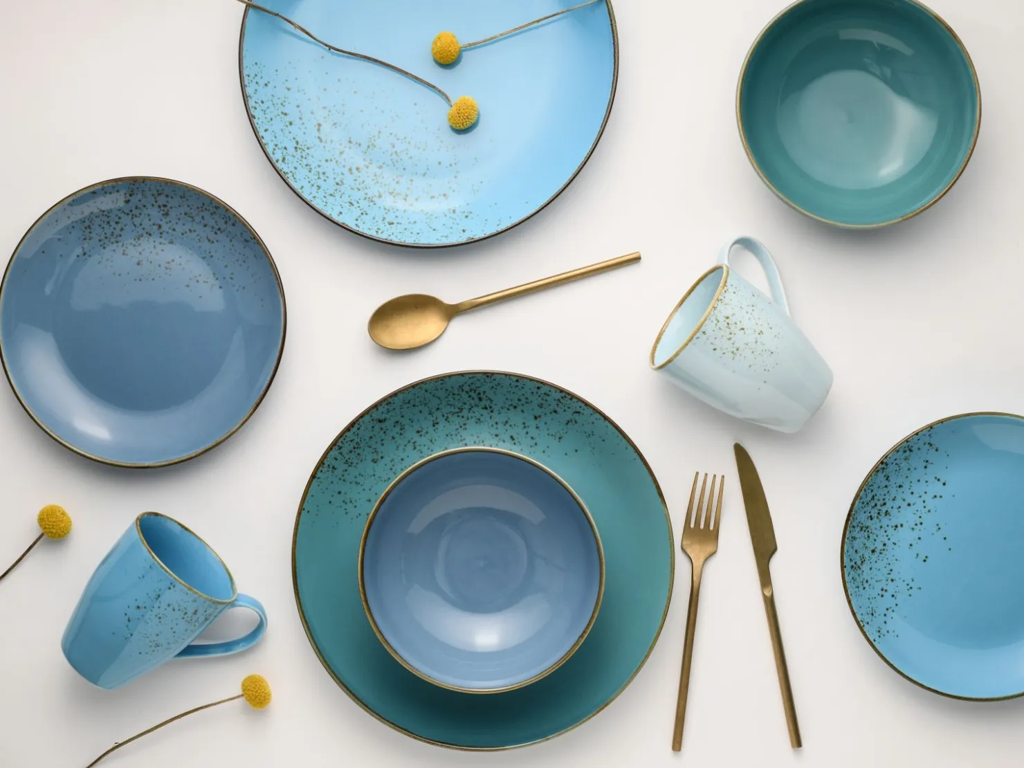 Creatable Geschirrset|Nature Collection - Kombiservice 16-tlg - Aqua
