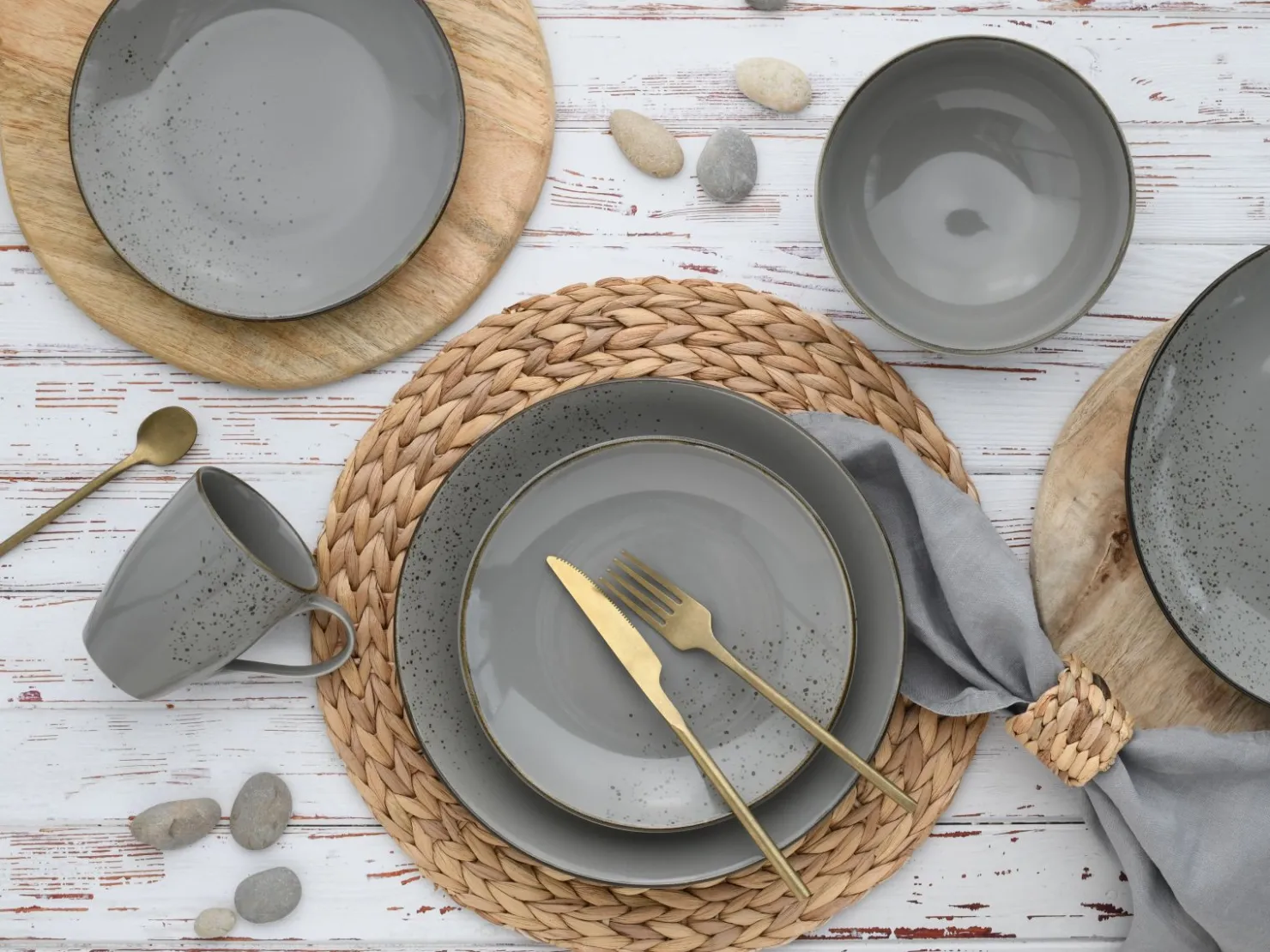 Creatable Geschirrset|Nature Collection - Kombiservice 16-tlg - Aqua