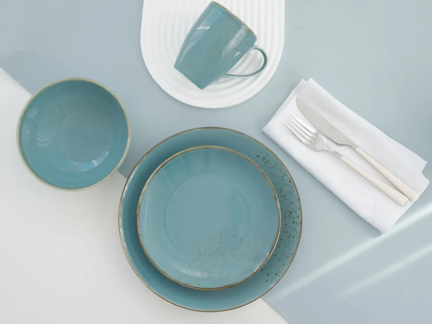 Creatable Geschirrset|Nature Collection - Kombiservice 16-tlg - Aqua