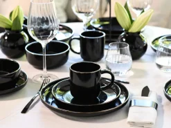 Creatable Geschirrset|Nordic Festive - Kombiservice 16-tlg - Schwarz