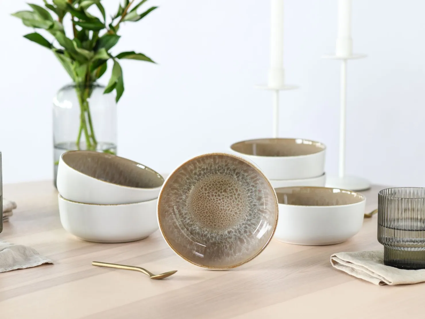 Creatable Bowls & Schüsseln|Geschirrset|Nordic Fjord - Müslischale 6-tlg - beige