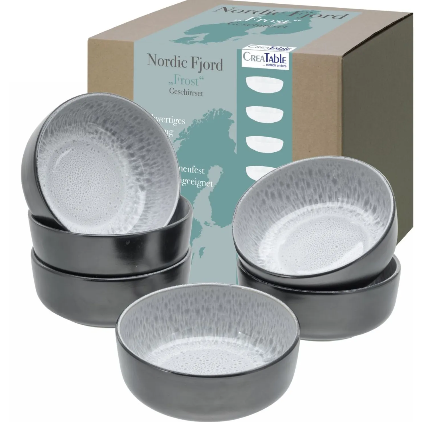 Creatable Bowls & Schüsseln|Geschirrset|Nordic Fjord - Müslischale 6-tlg - beige
