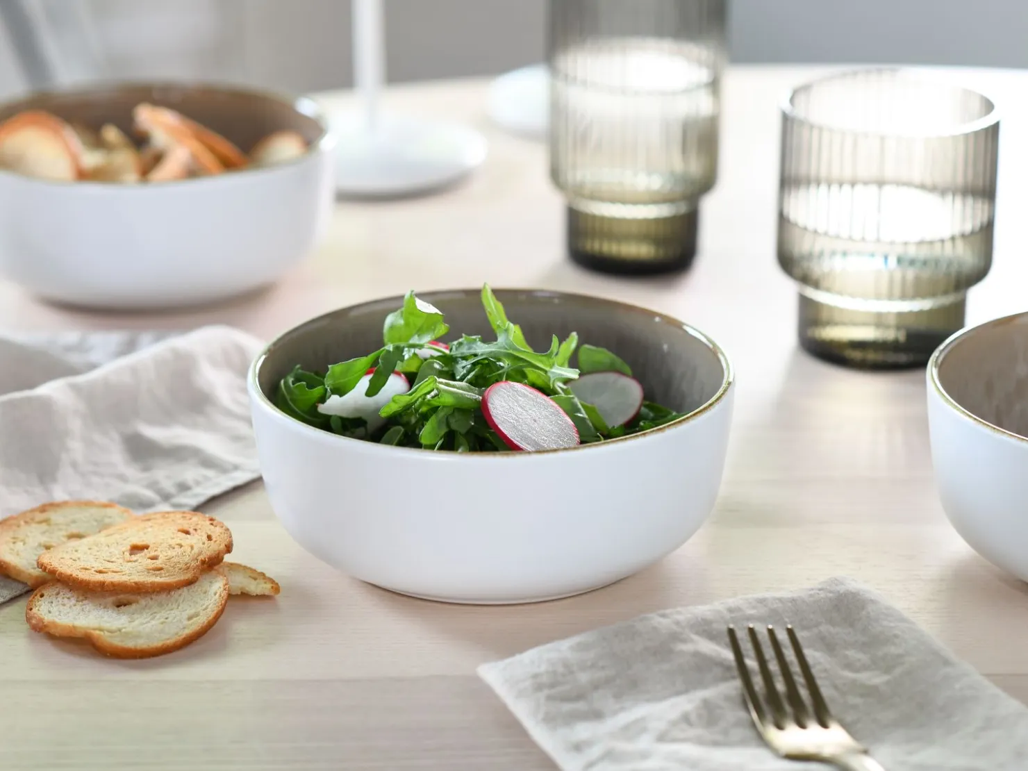 Creatable Bowls & Schüsseln|Geschirrset|Nordic Fjord - Müslischale 6-tlg - beige
