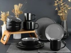 Creatable Geschirrset|Nordic - Kombiservice 16-tlg - Cool Black Grey