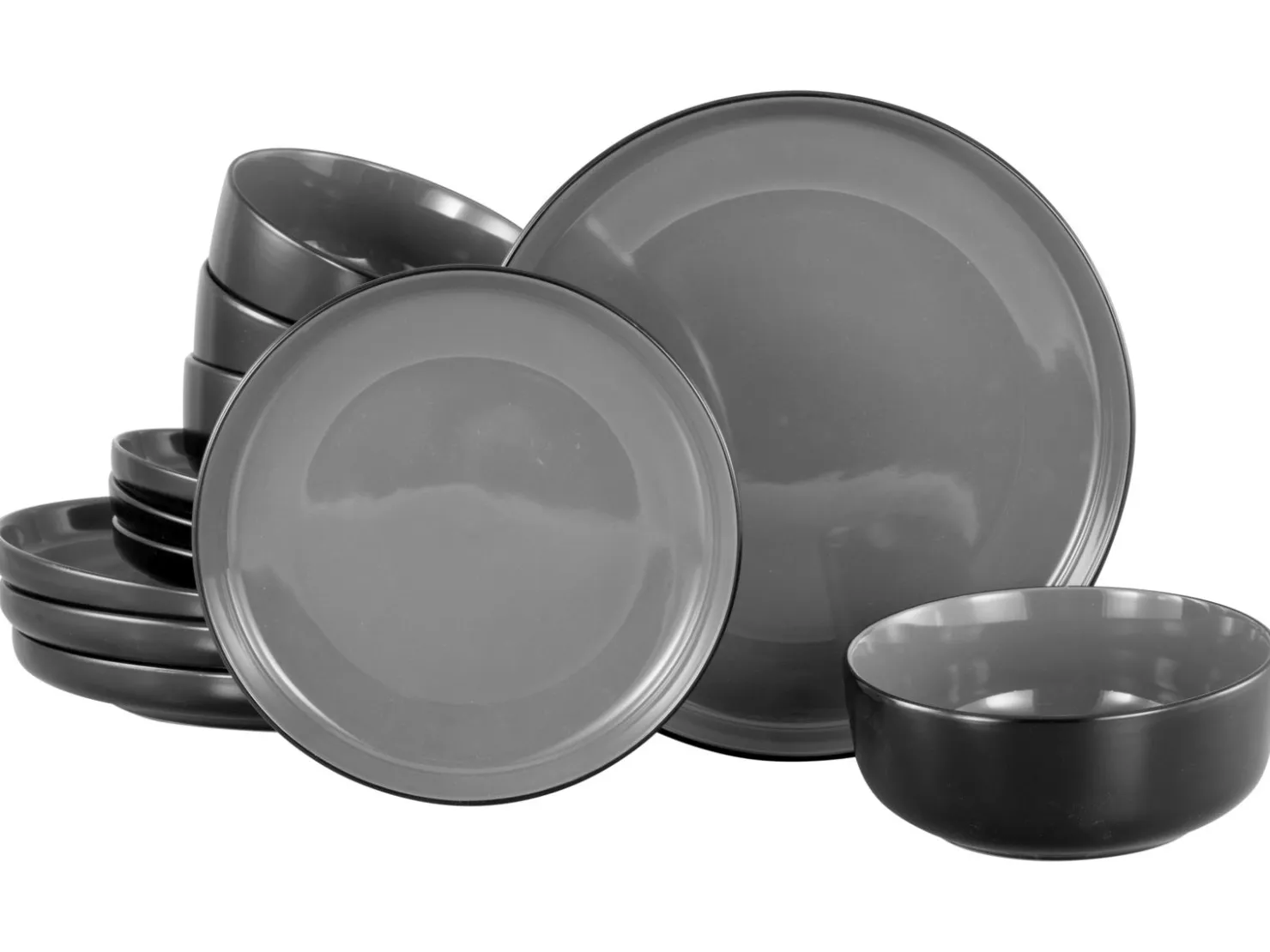 Creatable Geschirrset|Teller|Nordic - Tellerset 12-tlg - Cool Black