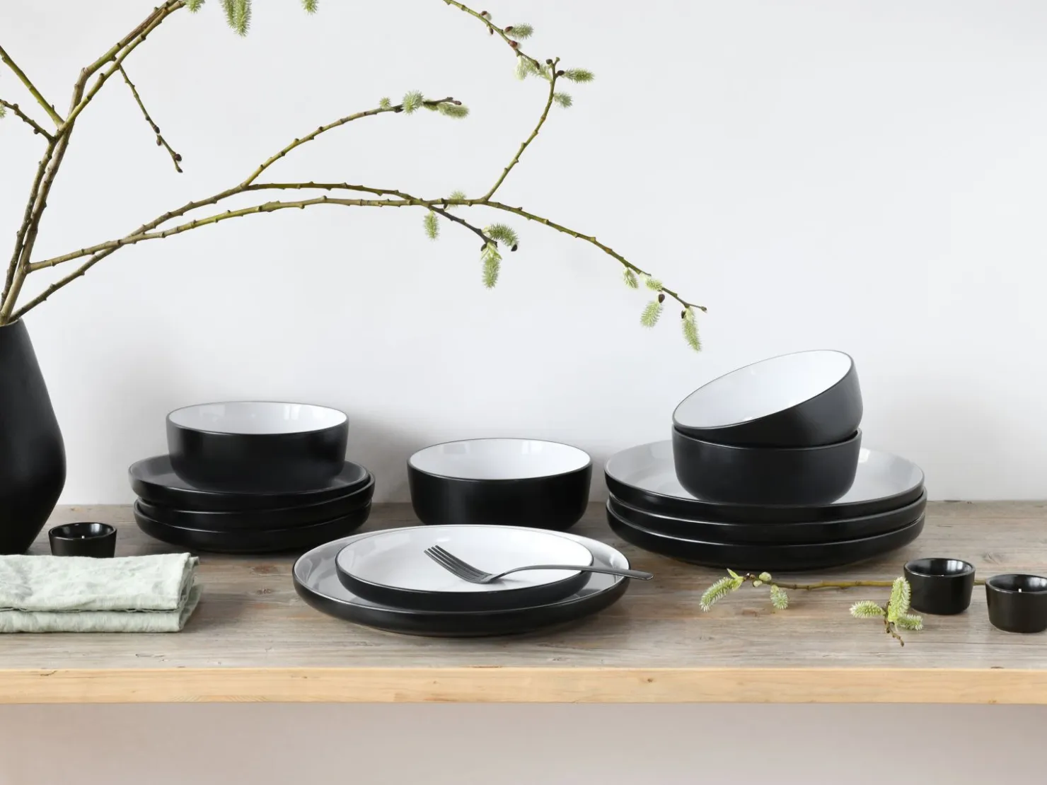 Creatable Geschirrset|Teller|Nordic - Tellerset 12-tlg - Cool Black
