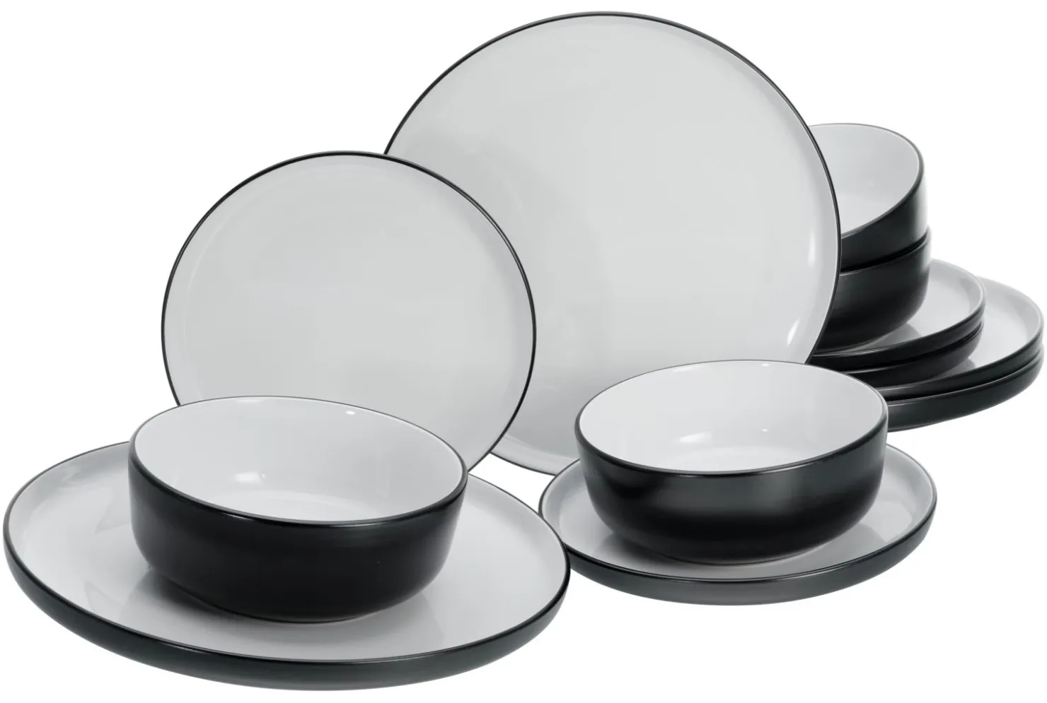 Creatable Geschirrset|Teller|Nordic - Tellerset 12-tlg - Cool Black