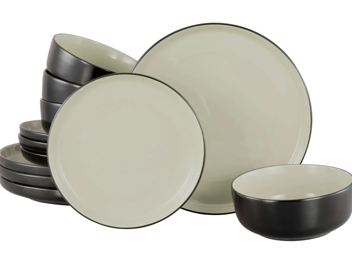 Creatable Geschirrset|Teller|Nordic - Tellerset 12-tlg - Cool Black