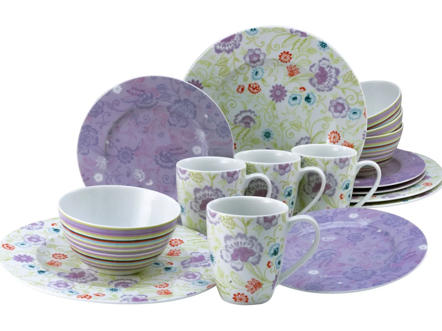 Creatable Geschirrset|Oriental Flieder - Kombiservice 16-tlg - bunt