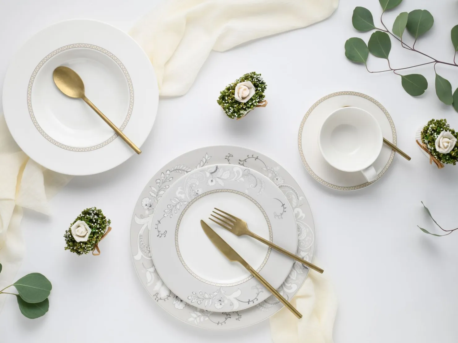 Creatable Geschirrset|Palacio - Kombiservice 30-tlg - creme