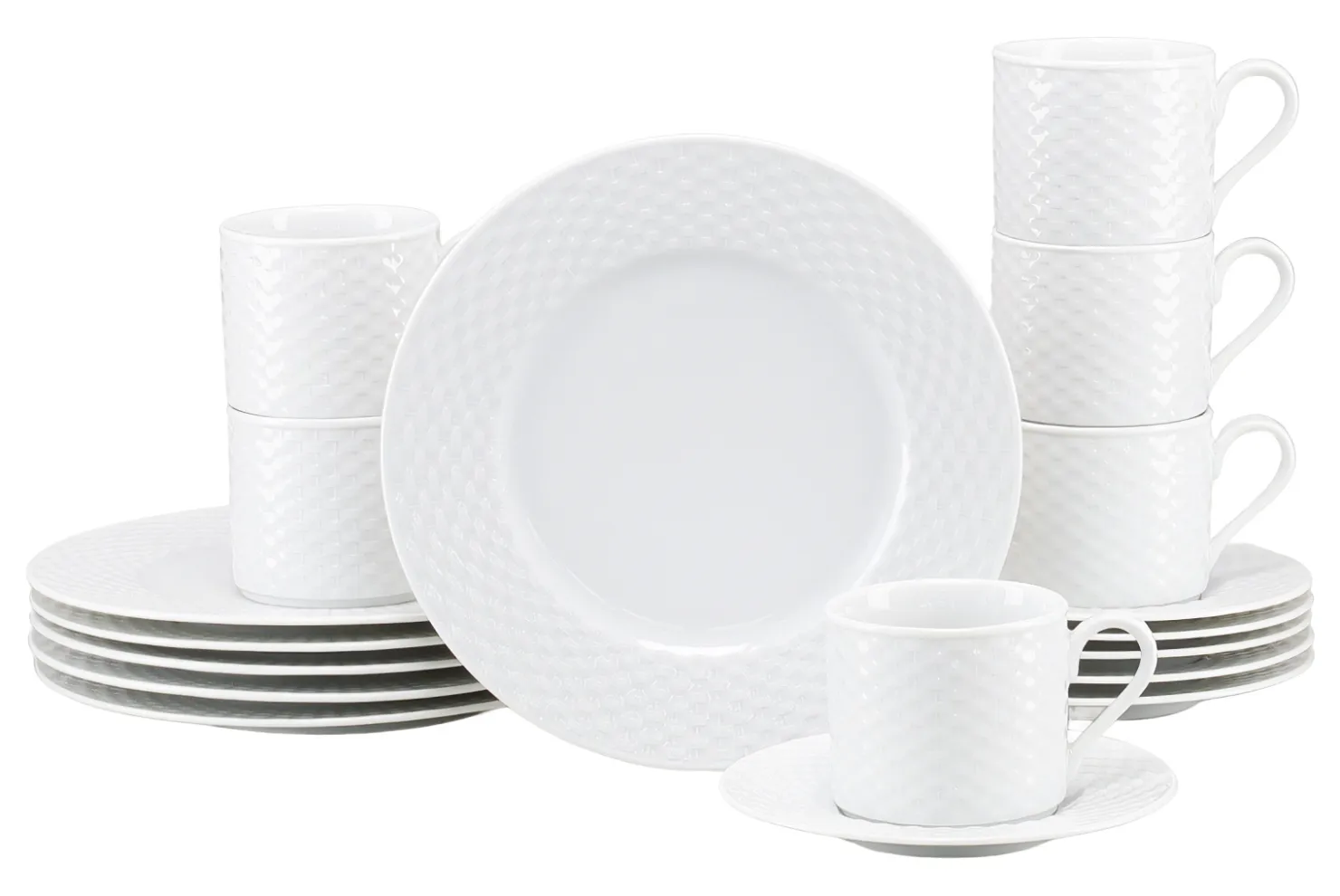 Creatable Geschirrset|Polo - Kaffeeservice 18-tlg - Weiss