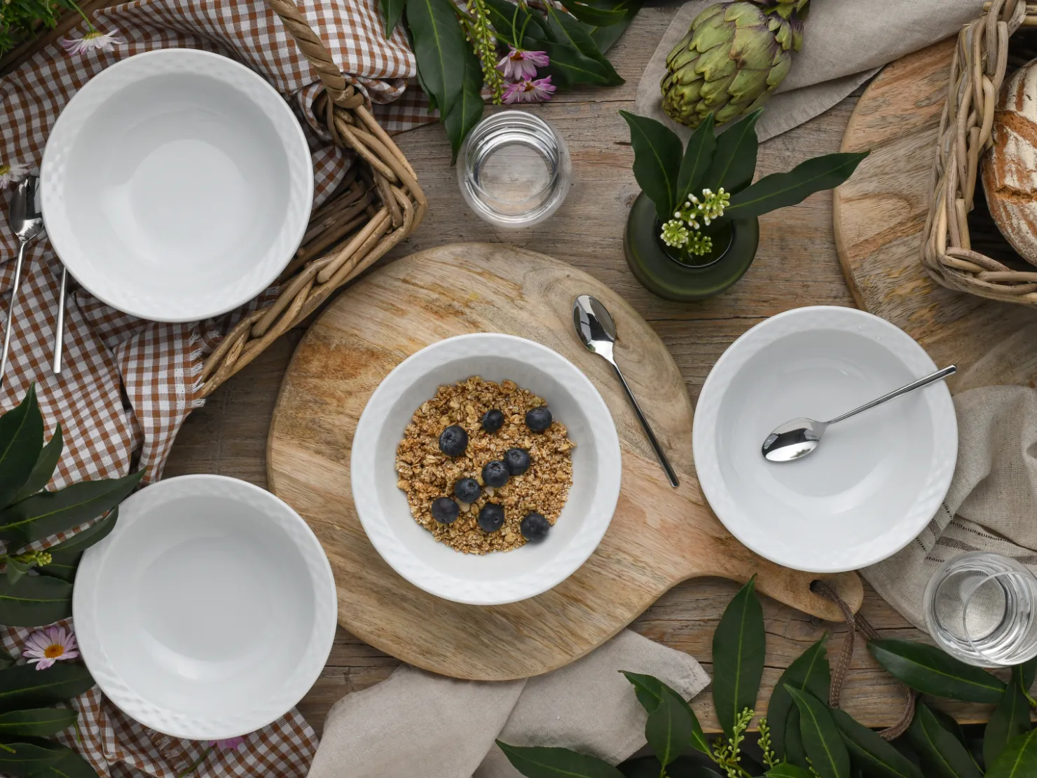 Creatable Bowls & Schüsseln|Geschirrset|Polo - Müslischale 6-tlg - Weiss