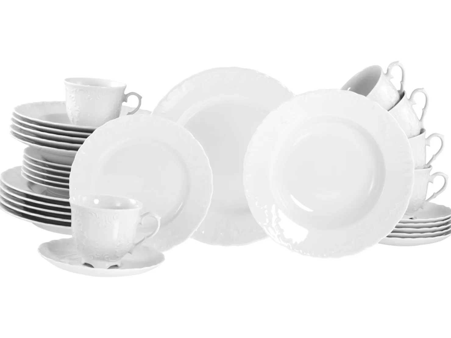 Creatable Geschirrset|Roccoco - Kombiservice 30-tlg - Weiss