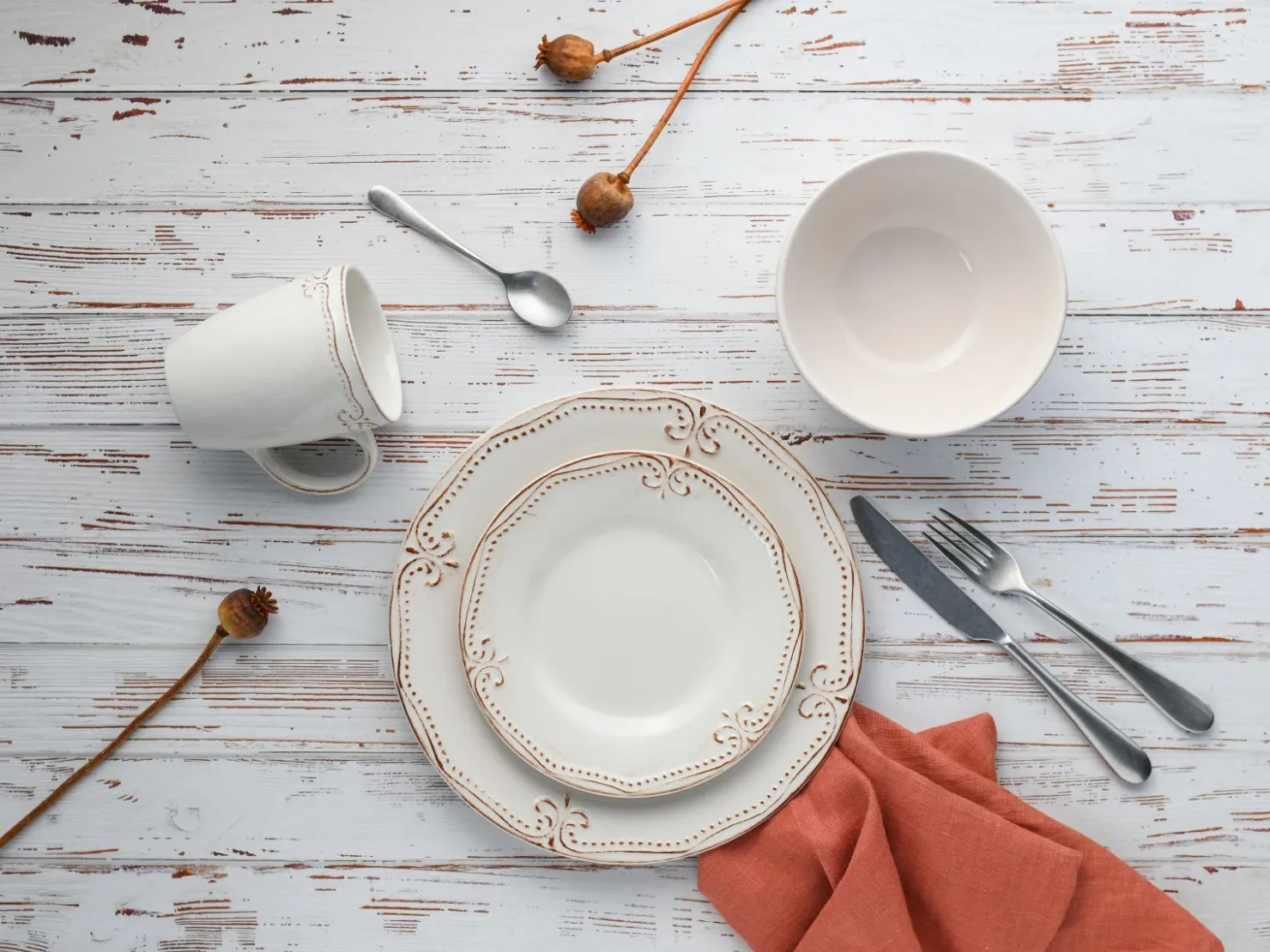 Creatable Geschirrset|Romantic Vintage - Kombiservice 16-tlg - creme