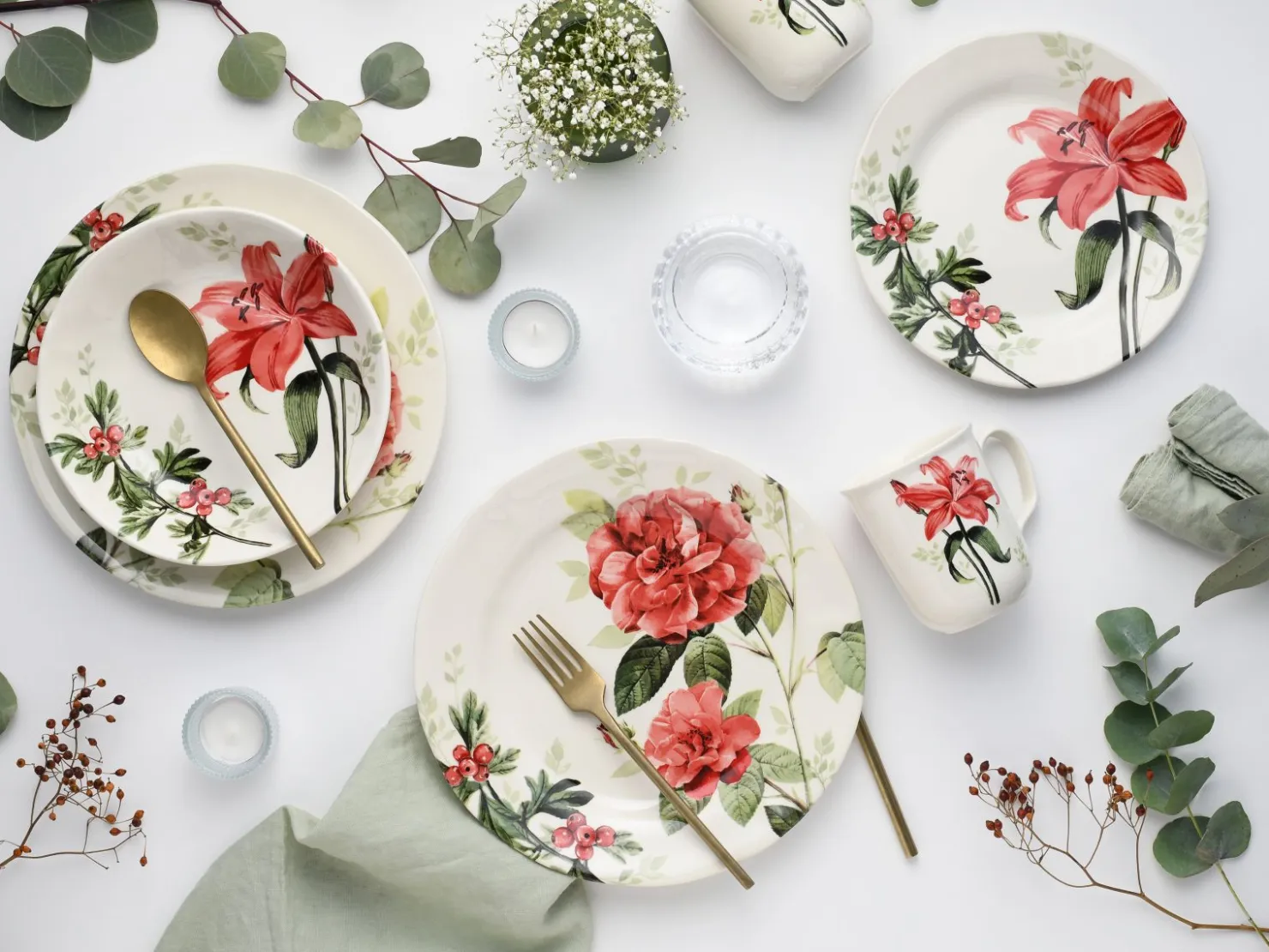 Creatable Geschirrset|Rosemary - Kombiservice 16-tlg - creme