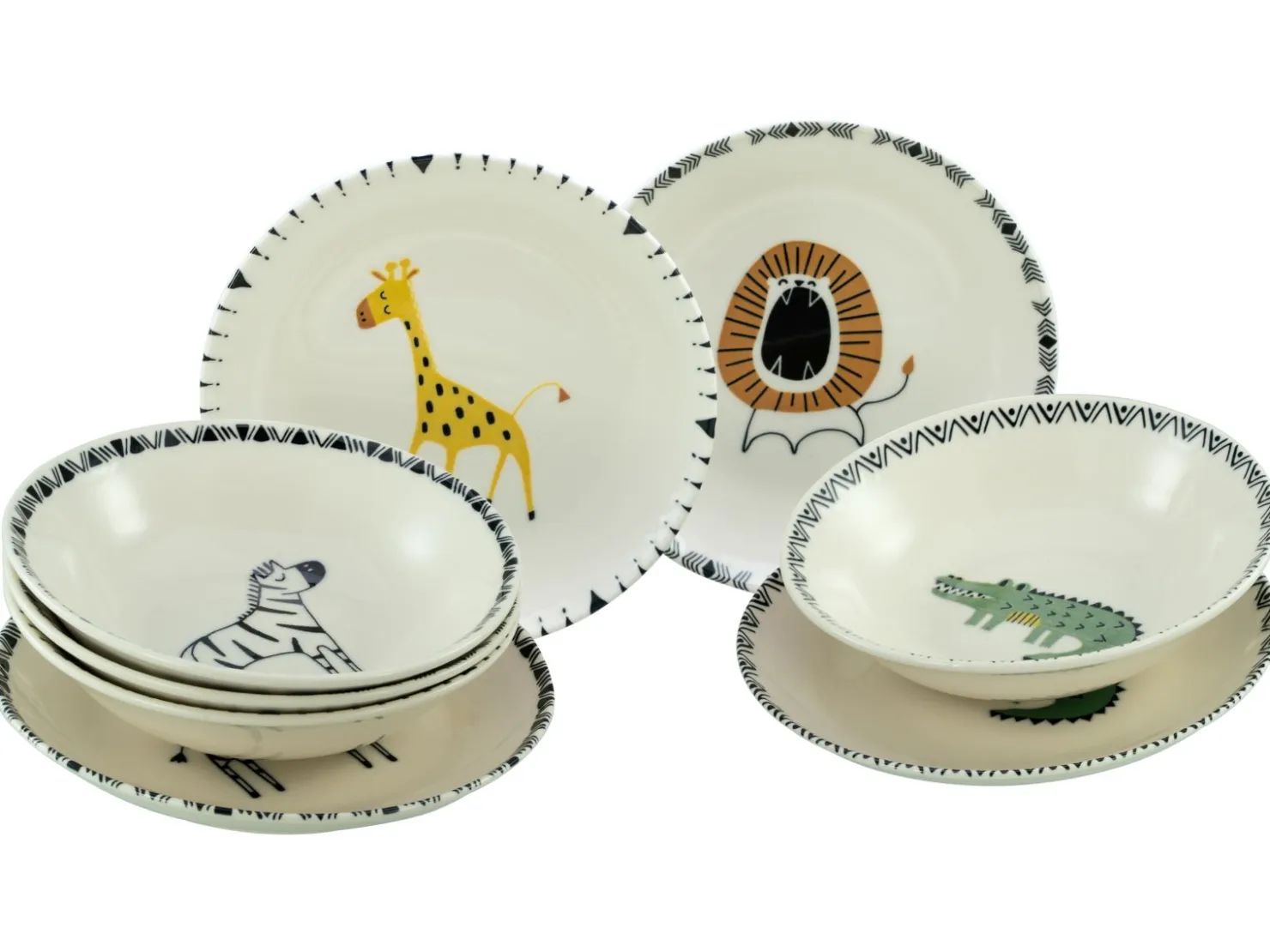 Creatable Geschirrset|Teller|Safari - Tellerset 8-tlg - Bunt