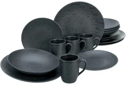 Creatable Geschirrset|Schiefer - Kombiservice 16-tlg - Schwarz
