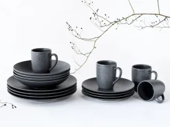 Creatable Geschirrset|Schiefer - Kombiservice 16-tlg - Schwarz