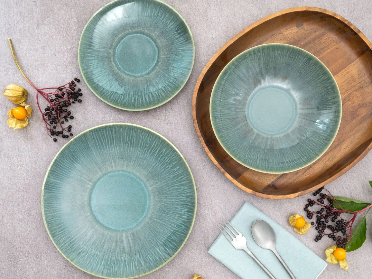 Creatable Geschirrset|Teller|Sea Breeze - Tellerset 18-tlg - Hellblau