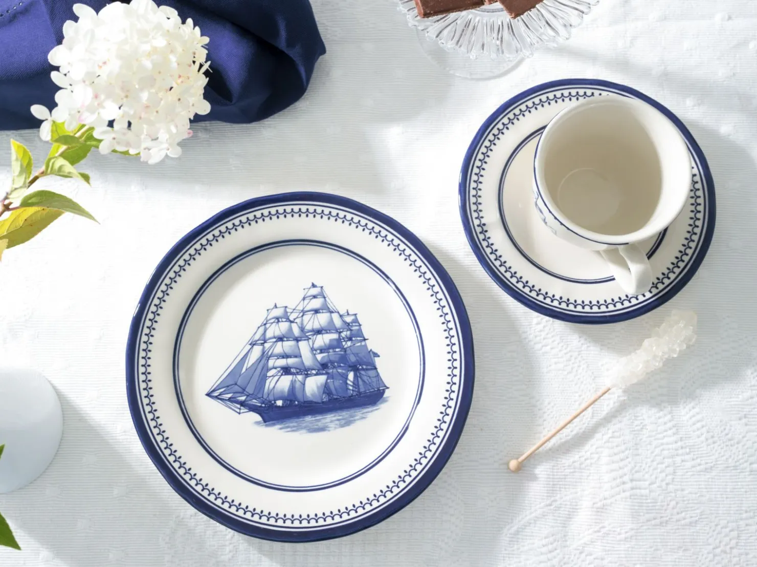 Creatable Geschirrset|Segelschiff - Kaffeeservice 18-tlg - Blau