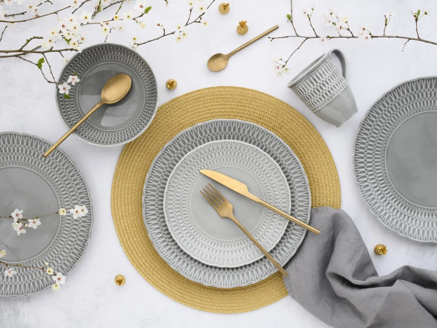 Creatable Geschirrset|Sofia - Kombiservice 16-tlg - Stone