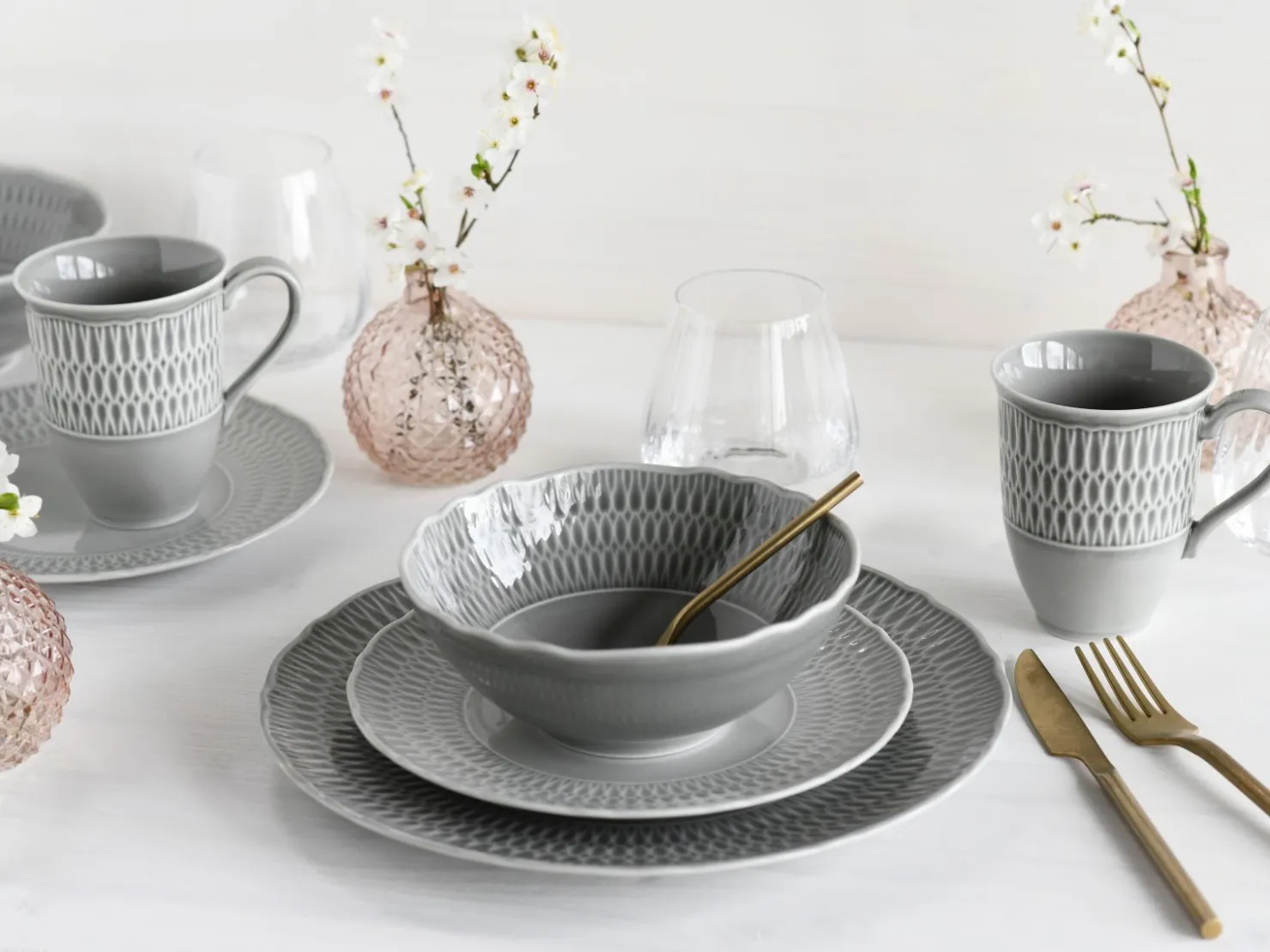 Creatable Geschirrset|Sofia - Kombiservice 16-tlg - Stone