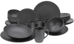 Creatable Geschirrset|Soft Touch - Kombiservice 24-tlg - Schwarz