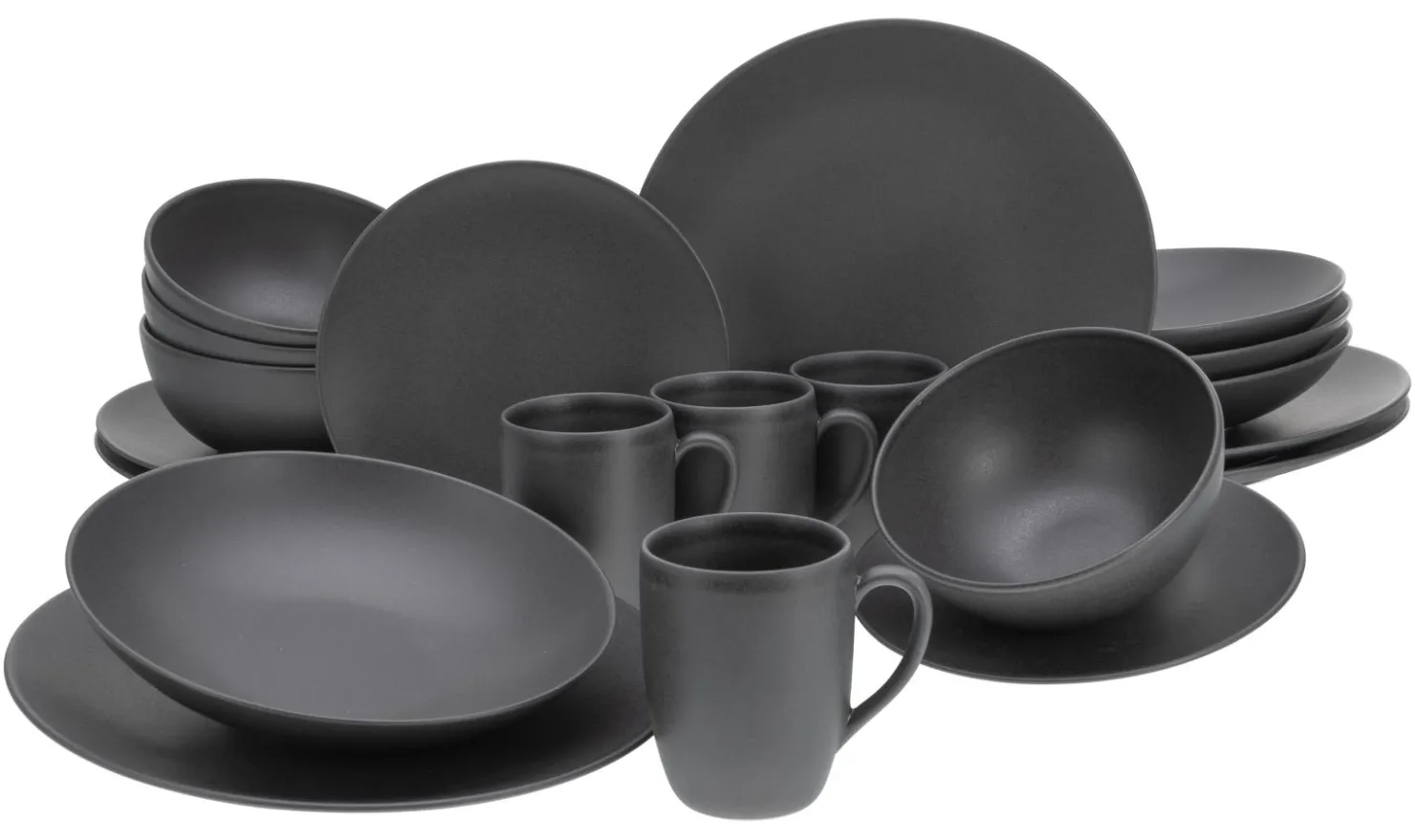 Creatable Geschirrset|Soft Touch - Kombiservice 20-tlg - Schwarz