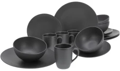 Creatable Geschirrset|Teller|Soft Touch - Tellerset 18-tlg - Schwarz